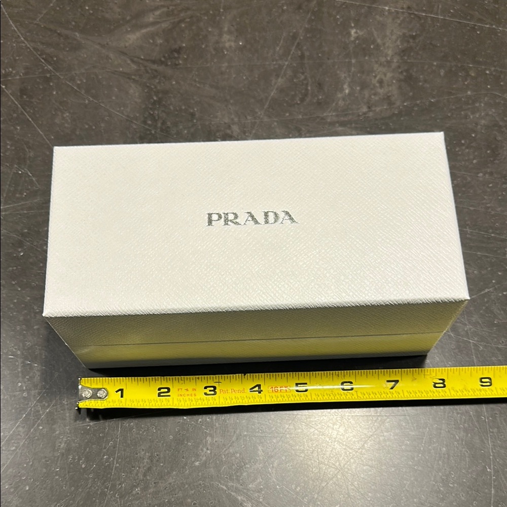 Prada Sunglasses Box - White & Silver - 7.75”w x 3.75”d x 3.5”t